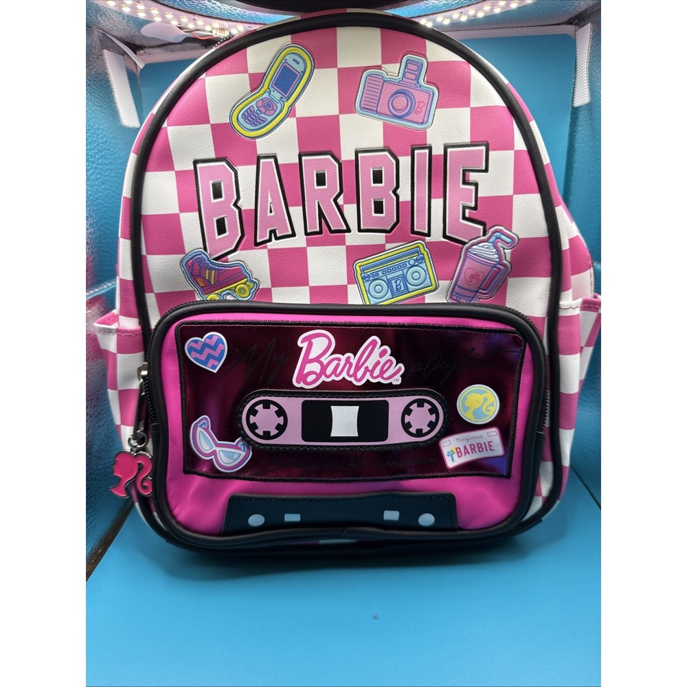Barbie Play My Music Women's 10.5" Mini Backpack Pink Faux Leather NWT